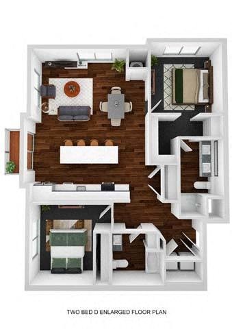 Simile 2 Bed 2 Bath Floor Planat The Aurilla, Cottage Grove, MN, 55016